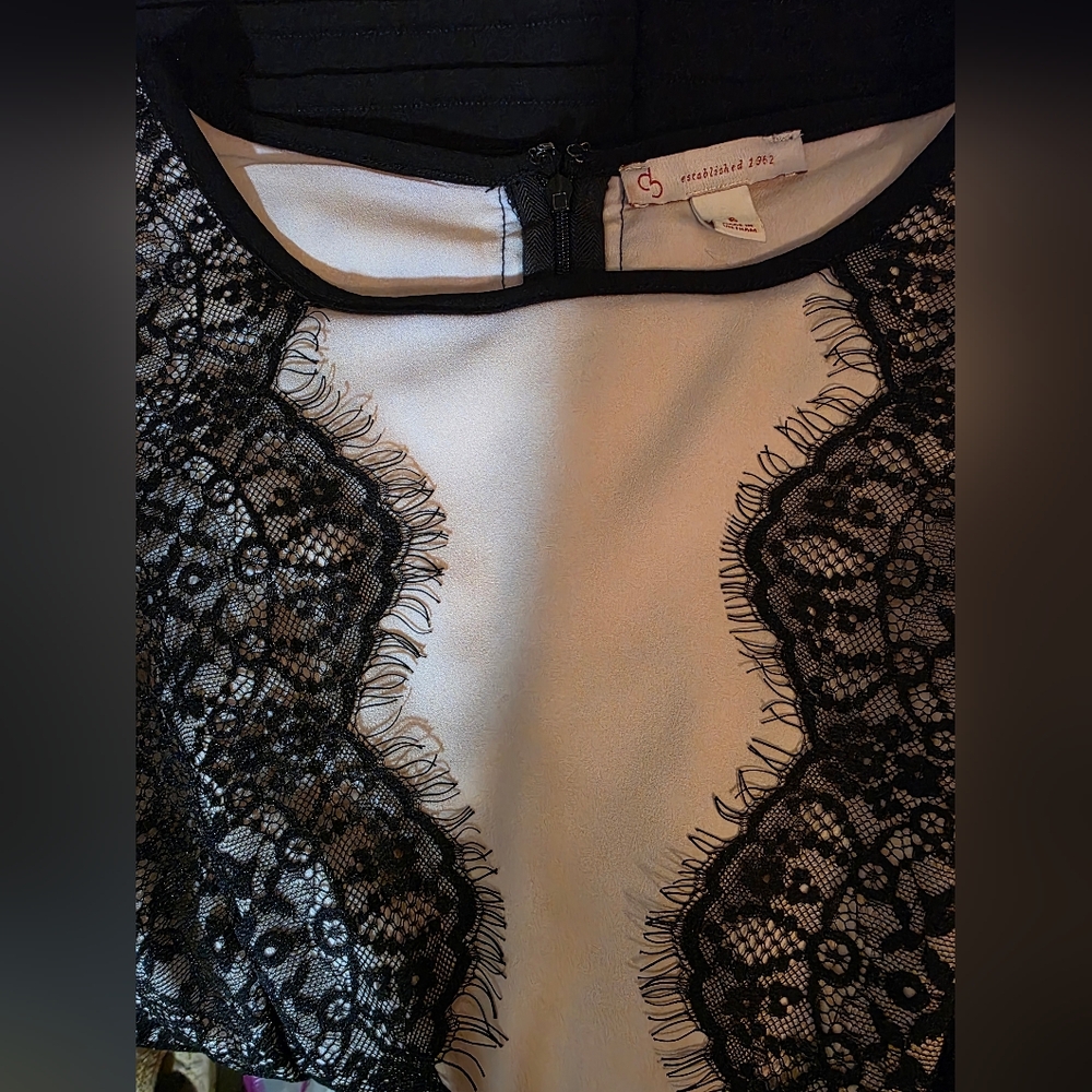 Dress Barn Black Lace Sleeveless Midi Dress. Sz 6 - Picture 3 of 5